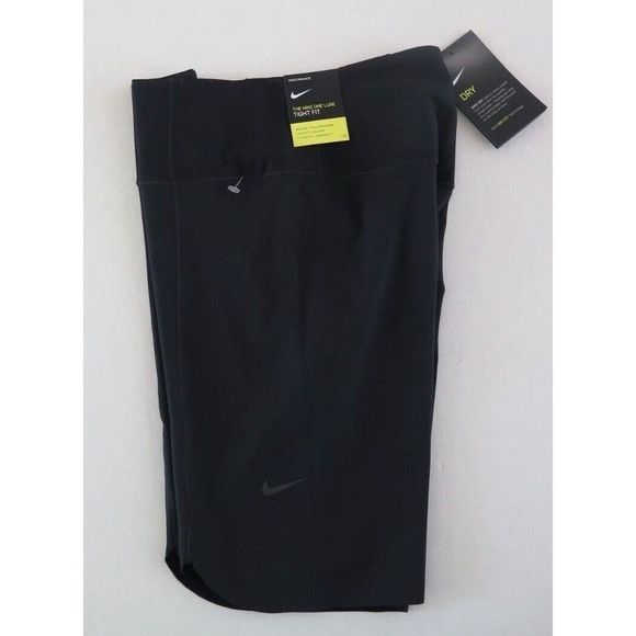 Nike DA0837 010 Women's M Black High Waist One Luxe Tight Fit Shorts $65 - Picture 4 of 6